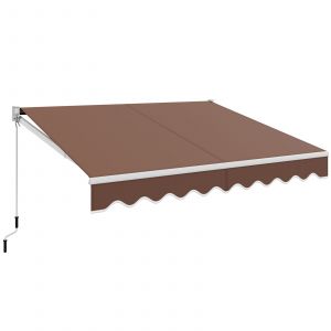Coast Parasol extensible en aluminium 295x250 cm - Couleur café - Avec manivelle
