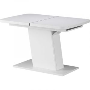 Table de salle &agrave; manger Fenaro, Blanc, 120x80cm extensible, Vicco