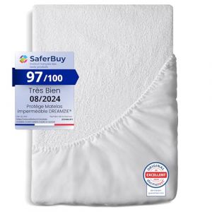 Dreamzie Protège Matelas 135 x 190/200 cm Imperméable - Made in Europe - pour Matelas 135 x 190/200cm - Alèse certifiée Oeko-TEX Hypoallergénique, Anti-Acarien et Bactérien
