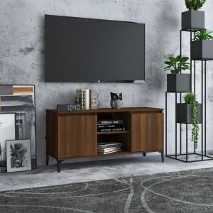 VidaXL Meuble TV avec pieds en métal Chêne marron 103,5x35x50 cm