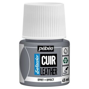 Pebeo Peinture Cuir Setacolor 45 ml Effet Métal Métal Argent