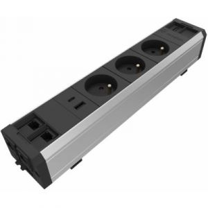 Multiprise Versatek 3 Prises électriques + 2 Ethernet + 2 USB + 1 HDMI - Câble d'alimentation 3 m