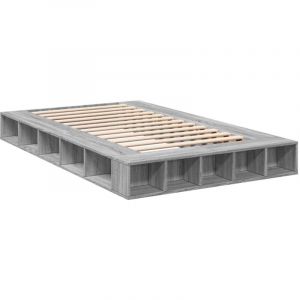 VidaXL Cadre De Lit Sonoma Gris 140x190 Cm Bois D'ingénierie