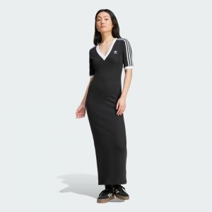 Adidas Original Robe Col En V Maille 3 Bandes Adicolor, pointure Small - Taille Small
