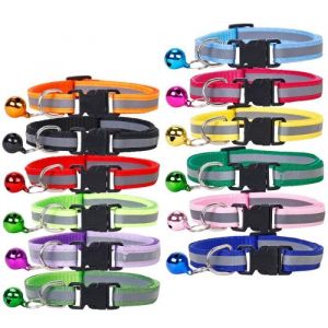 Basetbl - Collier pour chien réfléchissant réglable avec boucle de sécurité.