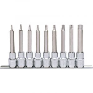 KS Tools 1/2" Jeu de douilles tournevis Torx CHROMEplus, longues, 9 pcs T20-T60
