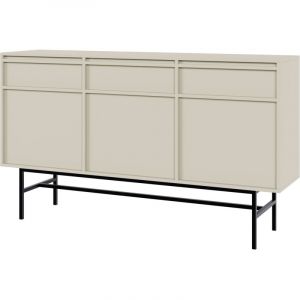 Selsey - evo - Buffet à trois portes - 154 cm - avec tiroirs et cadre - grège