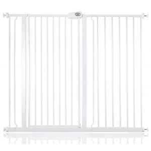 Bettacare Barrière Pour Enfants Et Chiens, Barrière Extra Haute De 104cm, Barrière De Sécurité Étroite À Pression Pour Escalier, 126,7cm - 134,4cm, Couleur Blanc