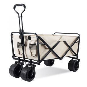 Chariot Pliable Ultra-Compact - Chariot Portable avec Roues Tout-Terrain, Utilitaire pour Plage, Courses, Camping et Jardin