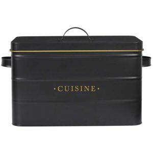 Boîte de rangement en métal noir et doré pour cuisine - LUXOR