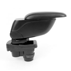 Omac Accoudoir central Pour Renault Clio 2012-2018 Simili-cuir Noir Coulissant