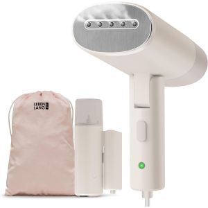 LEBENLANG Kit de voyage pour d&eacute;froisseur &agrave; linge - compact et pliable - 900 W, r&eacute;servoir d'eau de 120 ml, blanc - 22 x 12 x 9 cm