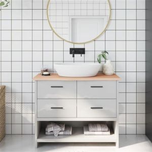VidaXL Comptoir de salle de bain 100x30x2 cm bois massif non traité