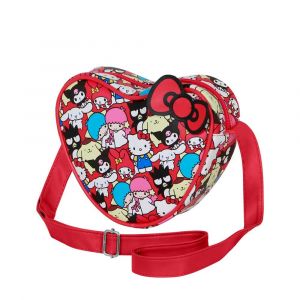 Karactermania Sanrio Hello Kitty Friends-Sac à Bandoulière Coeur Casual, Multicolore, 21 x 15,5 cm