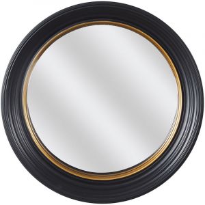 Miroir Convexe Rond Noir et Or Ø40,5cm