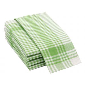 Julius Zöllner Set De 5 Torchons, 50x70 Cm, Coton, 180g/M?, Vert A Carreaux