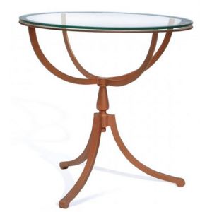 Image de Pegane Table d'appoint en métal cuivré - Dim : L 50 x P 50 x H 55 cm