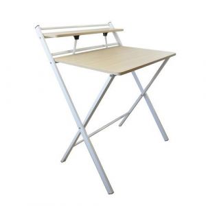 Unilux Bureau pliable homy blanc/hêtre 91,5 cm x 75 x 62 cm