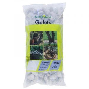 Galet blanc de Carrare 40/60 sac de 25 kg
