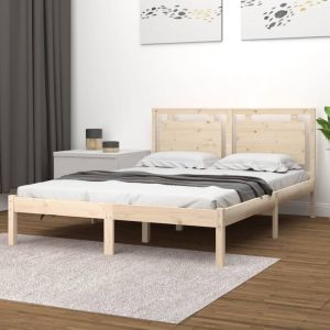 VidaXL Cadre de lit Bois massif 150x200 cm Très grand 3105540