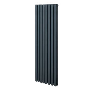 Radiateur &agrave; Colonne Ovale Chauffage Vertical Gris Anthracite 1600mm x 480mm