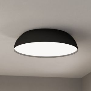 Eglo Connect.z Lampe de plafond LED connect&eacute;e Tollos-Z, plafonnier rond contr&ocirc;lable par application et commande vocale Alexa, blanc chaud - froid, RVB, dimmable, spot en m&eacute;tal noir, &Oslash; 55 cm
