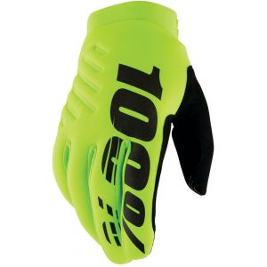 100% Gants cross 100 % Brisker jaune fluo 2024- XL