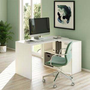 Vicco - Bureau d'angle Robin, Blanc, 120 x 60 cm