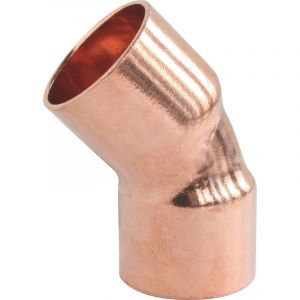 Somatherm Coude petit rayon &agrave; souder embouts femelles angle 45&deg; pour tube cuivre &Oslash;18 lot de 2