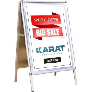 Chevalet Stop Trottoir &Eacute;tanche en Aluminium, Panneau d'affichage DIN A1, Double Face