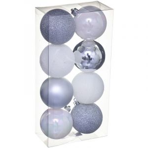 Image de Féérie Lights & Christmas Kit de décorations pour sapin de noël - 8 Pièces - Argent et blanc