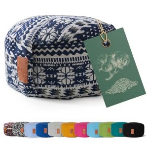 #DoYourYoga Coussin de Yoga »Vishnu« - Idéal pour Yoga, pilâtes et méditations prolongées - Housse retirable & Lavable - Dimension : H 15 cm, D env. 30 cm - Style 1 - Coques d'épeautre