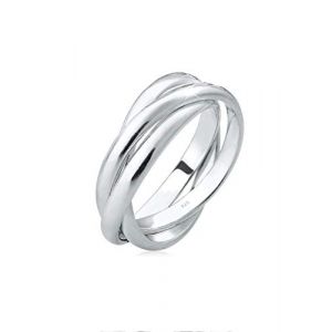 Elli Bague Femmes Trio Enroulement Basique en Argent Sterling 925