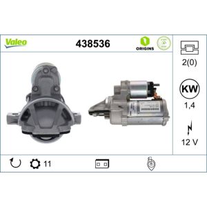 Valeo Démarreur 438536 - Réf. 438536