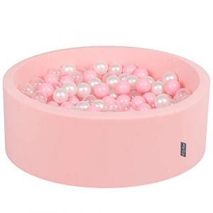 90X30cm/200 Balles ? 7Cm Piscine à Balles Pour Bébé Rond Fabriqué En ue, Rose: Rose Poudre/Perle/Transparent - rose: rose poudre/perle/transparent