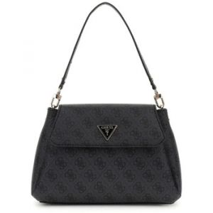 GUESS Sac à épaule bandoulière gris foncé noir pour femme - Sora Girlfriend Flap Shoulder Bag Coal Logo 280206