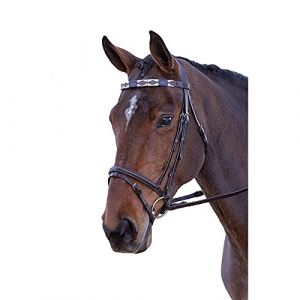 Frontal polo pour cheval en cuir Velociti Gara