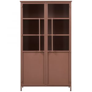 Woood M&s - Vitrine industrielle 2 portes 99x44x170 cm en métal marron