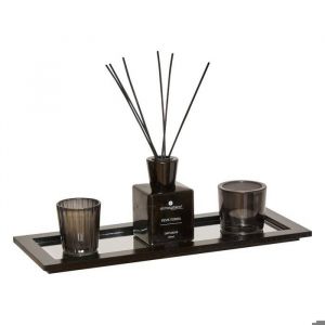 Atmosphera Coffret avec support Lucio noir L36xp14xH23cm cr&eacute;ateur d'int&eacute;rieur