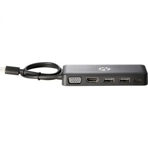 HP Travel Hub - Réplicateur de port - (USB-C) - pour Chromebook 13 G1, EliteBook x360, Pro x2, Spectre Pro 13 G1, ZBook 15 G4, 17 G4, Studio G4