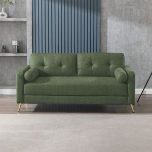 M&S Canapé 3 places fixes en microfibre kaki - GLIMAR