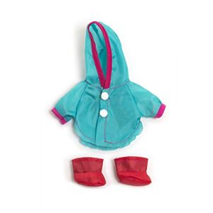 Miniland Baby Combinaison Pluie Bottes Robe pour poupée de 21 cm, 31676, Bleu, 21cm