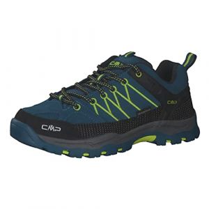 CMP Kids Rigel Low Trekking Shoes WP Mixte Enfant Chaussures de randonn&eacute;e, Bleu Vert Lime Deep Lake Acido, 28 EU