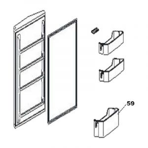 Image de Candy Balconnet bouteilles (rep&egrave;re 59) 486X113X96 mm R&eacute;frig&eacute;rateur cong&eacute;lateur (49121752 49126129