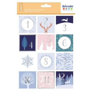 Artémio Stickers chiffres de l'Avent « Magie hivernale »