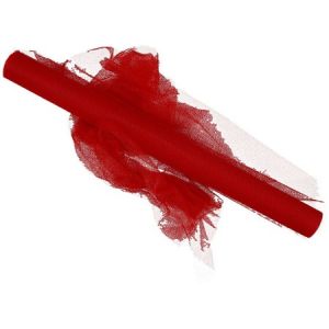 Creotime Tulle, largeur : 50 cm, rouge, 5 m