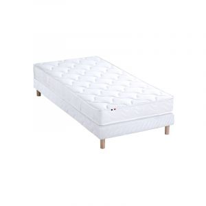 Ensemble Matelas Mousse ferme réversible ALTO + Sommier Made in France Dimensions 90 x 190 cm, Sommier Blanc