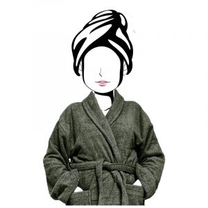 Soleil D Ocre - Peignoir en coton 500gr/m2 Taille 14-16 ans lagune kaki, par Soleil d'Ocre