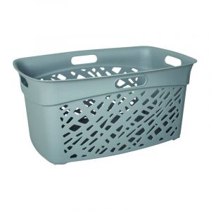 Eda Plastiques Corbeille à linge Alméria - 45 L - 4 poignées - Gris béton - 59 x 40 x 28 cm PLASTIQUE