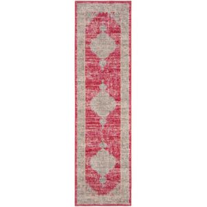 Image de Tapis d'intérieur/extérieur lumineux et moderne tissé à la puissance, collection Montage, MTG373, en rose & gris, 69 x 244 cm par Safavieh Rose & Gris